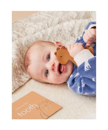 Noukies Teething Ring Dinosaur Ochre Brown | Safe Baby Teether for Soothing Gums | International Shipping Available - Buy Online on GoSupps.com