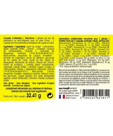 NUTRIEXPERT - 22 Vitamins & Minerals - Helps reduce fatigue - Supports natural defenses - Protects cells from oxidative stress - 30-day treatment - French brand - Pack of 3 products - Buy Online on GoSupps.com