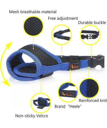 Heele Adjustable Dog Muzzle - Breathable & Safe for XS Blue | Prevent Biting Chewing & Barking - Perfect for Small to Medium Dogs - Buy Online on GoSupps.com