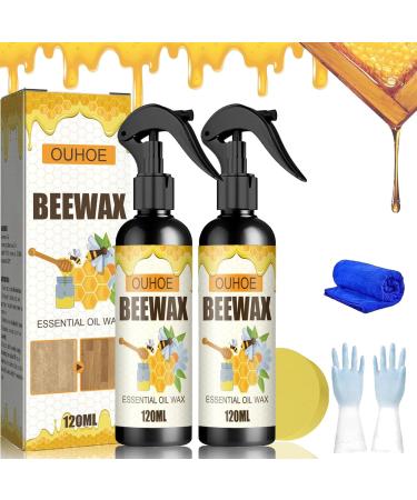 Natural Micro-Molecularized Beeswax Spray Ouhoe Beeswax Spray Furniture Polish Bees Wax Furniture Polish And Cleaner for Wood Floors and Furniture (2PCS)