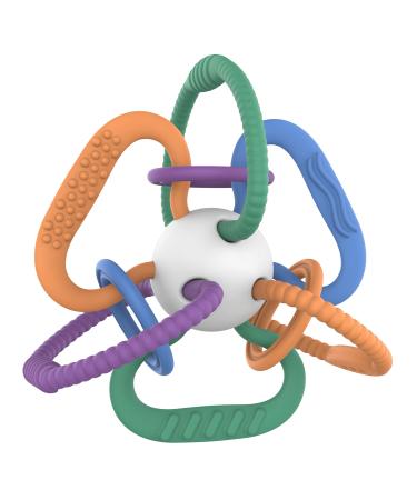 Quark Thiingy Baby Teething Toy - Sensory Toy with BPA-Free Silicone Rings & Baby Rattle - High Temperature Sterilization & Dishwasher Safe - for Newborns  0-12 Months - Baby Teething Relief Chew Toy