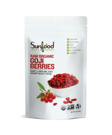 Sunfood Organic Sun-Dried Goji Berries 1 lb (454 g)