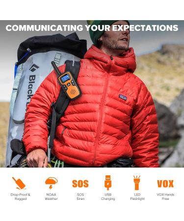 Walkie Talkies for Adults Long Range-Wishouse Rechargeable Portable 2 Way Radios Hiking Accessories Camping Gear Toys for Kids with Lamp SOS Siren NOAA Weather Alert VOX Easy to Use Walky Talky 4 Pack Red Blue Orange Yellow - Buy Online on GoSupps.com