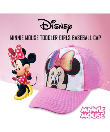 Disney Minnie Mouse Toddler Girls Pink Baseball Cap | Ages 2-4 | Adjustable Velcro Closure - Pink/White - Buy Online on GoSupps.com