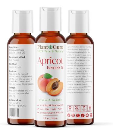 100% Pure Apricot Kernel Oil 2 oz - Cold Pressed Natural Carrier Oil for Skin Face & Hair Growth - Ideal for DIY Creams Lotions Lip Balm & Soap Making - Buy Online on GoSupps.com