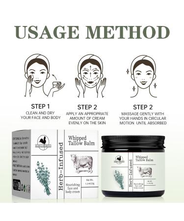 Handmade Whipped Tallow Balm - Whipped Moisturizer for Face & Body - All-Natural Skin Care for Soft Hydrated Skin Organic Body Butter with Infused Olive Oil for Eczema Rosacea Baby - 1.3 oz - Buy Online on GoSupps.com