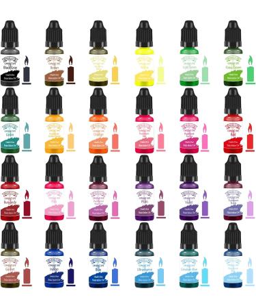 24 Color Liquid Candle Dye for DIY Candle Making - Soy Wax, Beeswax, Gel Wax, Paraffin Wax - 0.35oz/10ml Each - Buy Online on GoSupps.com