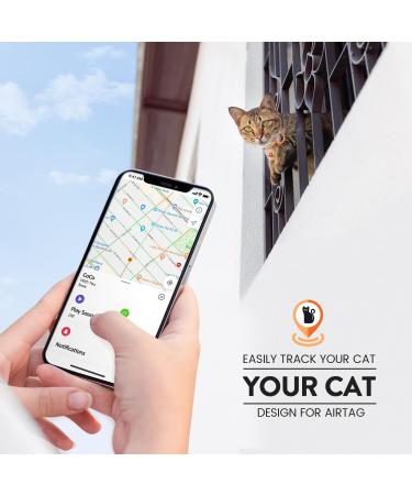 Buy Reflective Airtag Cat Neck Band - Integrated Necklace with Holder & Bell - Safety Buckle for Kittens & Puppies - Orange - Buy Online on GoSupps.com