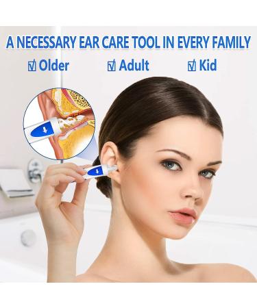 Q-Grips Ear Wax Removal Kit - Safe 360 Spiral Silicone Cleaner with 16 Washable Replacement Heads for Adults & Kids - Blue & White - Buy Online on GoSupps.com