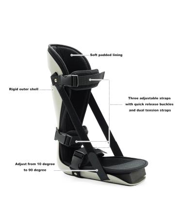 Plantar Fasciitis Night Splint | Adjustable Leg Support Brace for Right/Left Foot | Heel Arch Pain & Bone Spur Relief - Buy Online on GoSupps.com