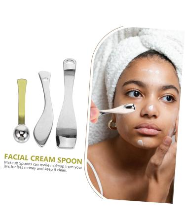 Ipetboom 3pcs Facial Cream Scoop Metal Makeup Applicator for Skincare Products for Eye Cream and Diy Makeup Easy to Use No Waste Suitable for Bottles - Buy Online on GoSupps.com