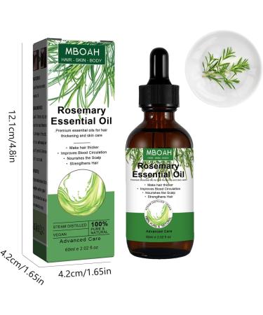 Organic Rosemary Oil Hair Growth - 60ml Natural Essence Pure Essential Oil for Hair Skin and Body Care - Stimulates Hair Growth Strengthens Hair Follicles Promotes Healthy Scalp - Buy Online on GoSupps.com