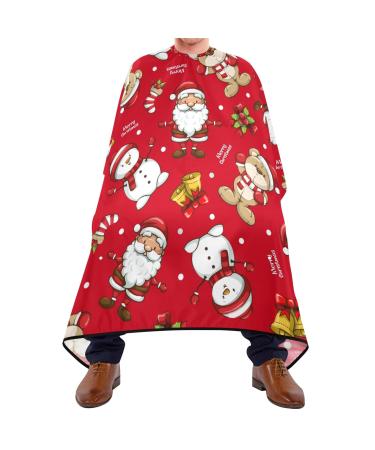 Waterproof Barber Cape -Christmas Santa and Bear Cheetah Haircut Bib for Men Unisex Hair Cutting Cape(8rp1a)