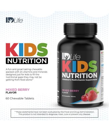 IDLife Mixed Berry Kids Nutrition Chewable Tablets - Essential 24 Vitamins & Minerals for Growing Bodies - Daily Nutritional Support - 60 Count - Buy Online on GoSupps.com