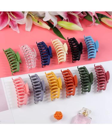 12pcs Big Hair Claw Clips - 4.3'' Nonslip Matte Large Hair Jaw Clips for Women and Girls - Strong Hold Banana Hair Clamps for Thick/Thin Hair - Buy Online on GoSupps.com
