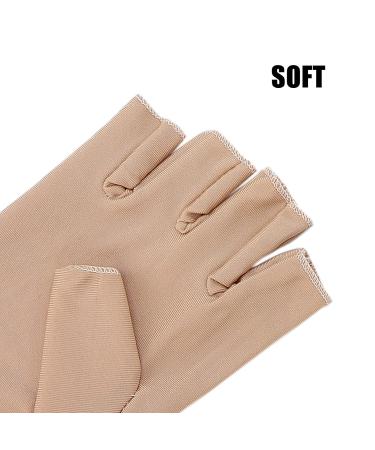 Professional UV Protective Gloves for Nail Art - Anti-UV Fiber Cotton Manicure Tool - Beige - Shop Internationally! - Buy Online on GoSupps.com