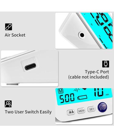 Blood Pressure Monitor with XL Cuff for Big Arms - Backlit LCD, Heart Rate Detection, 2 Size Cuffs Included - 1000 Memory, Two User - Blue - Buy Online on GoSupps.com