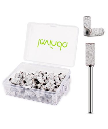 Lavinda 80 Piece Small Sanding Bands Nail Drill Bit Fine Sanding Bands for Nail Drill with 3.1mm Mandrel Bit for Acrylic Nails Gel Removing Shaping Polishing Nail Salon Use (180 Grit Zebra) 180 Grit Zebra