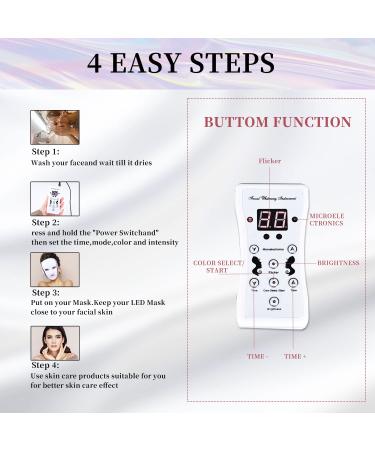 LAF BKTT LED Red Light Therapy Face Mask for Skin Care at Home - 7 Colors with Neck and Best Gift for Mom, Wife, Grandma (White) - Buy Online on GoSupps.com