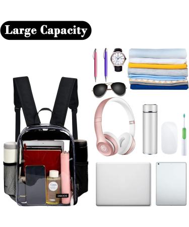 OSOCE Black Mini Clear Stadium Approved Backpack | Heavy Duty PVC Transparent Bag for Security Work, Concerts, Travel | Adjustable Shoulder Straps | Black 1.0 Small - Buy Online on GoSupps.com