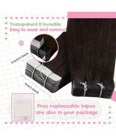 Youngsee Tape in Extensions - Real Brown Hair Extensions 55cm Remy Hair 50g 20 Pcs #2 - Shop High-Quality Tape Extensions Internationally - Buy Online on GoSupps.com