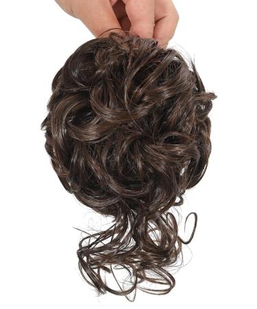 Light Brown Claw Clip Messy Bun Hairpiece | Wavy Curly Chignon Updo | Synthetic Hair Ponytail for Women - Buy Online on GoSupps.com