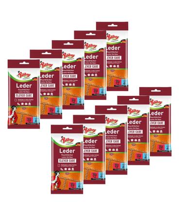 Poliboy - leather wet wipes - Perfect cleaning for smooth and synthetic leather - 10 -pack - 10x20 towels - made in Germany leather 10 Pack