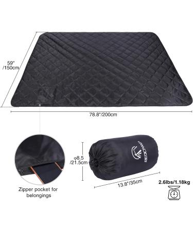 RED CAMP Large Sherpa-Lined Camping Blanket - Windproof, Warm & Machine Washable - 59 x 79 - Black - Buy Online on GoSupps.com