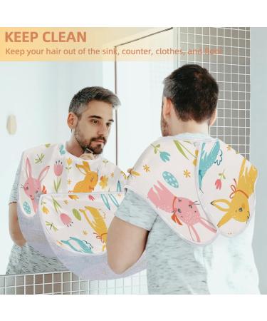 Beard Bib Apron for Men - Non-Stick Waterproof Hair Catcher & Grooming Cape with Rabbits Pattern - Buy Online on GoSupps.com