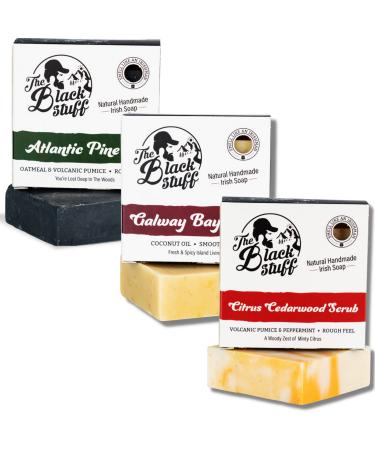 All Natural Organic Soap Bar - Pack of 3 Soaps with Organic Ingredients and Essential Oils - Handmade Fragranced Soaps for Men and Women -Pine Tar Citrus Cedarwood and Bay Rum Soaps. Pine Tar Citrus Cedarwood Bay R...