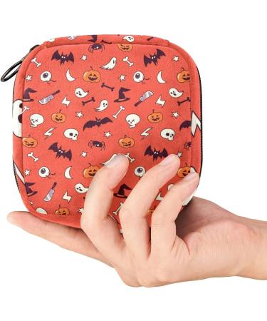 Halloween Pattern Menstrual Cup & Pad Storage Bag - Portable Feminine Product Pouch - Buy Online on GoSupps.com