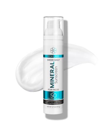 UV Sheer Daily Facial Mineral Sunscreen SPF 50 Moisturizer for Face 3.7 oz Water Resistant up to 80 Minutes Chemical-Free Broad Spectrum Protection with Titanium Dioxide & Zinc Oxide 1