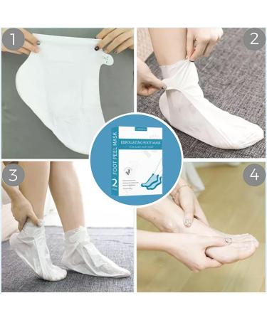 Foot Mask - 4 Pairs Peeling & Moisturizing Socks for Dry Cracked Feet | Spa Treatment for Men & Women | Gentle Corn Removal - Buy Online on GoSupps.com