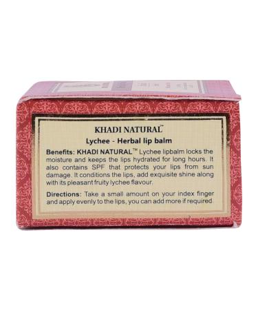 Khadii Lychee Lip Balm - Natural Beeswax & Shea Butter | Soft Hydrated Lips | Herbal & Chemical-Free | Unisex | 5g - Buy Online on GoSupps.com