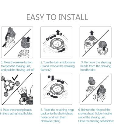 T tes De Rechange Compatibles For Philips Compatibles For Norelco Mod les De Rasoir lectrique S rie 5000 (S5xxx) S5252 S5270 S5271 T tes De Rechange 1set - Buy Online on GoSupps.com