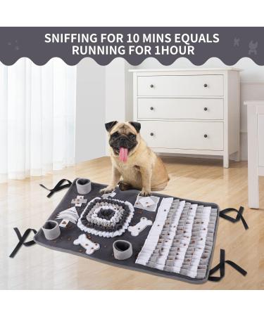 Ieuumler Sniffing Carpet Dog Training Mat - Washable Feed Mat & Intelligence Toy for Natural Feeding & Stress Relief | FC009 Gray & White - Buy Online on GoSupps.com