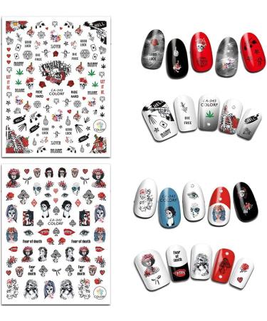 Kalolary 1500pcs Halloween Nail Art Stickers Decals - Self-Adhesive DIY Nail Decorations for Halloween Party - Pumpkin/Witch/Bat/Ghost/Skull Shapes - Buy Online on GoSupps.com