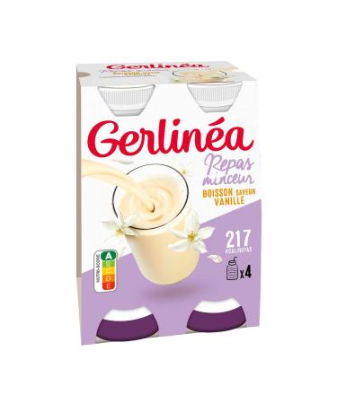 Gerlinéa - Vanilla flavored drink - Balanced and complete meal to drink - Rich in protein - Palm oil free - 4 meals - 4 x 236 ml