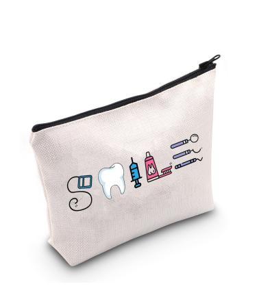 MNIGIU Dental Assistant Gift Funny Dentist Gift Dental Smile Cosmetic Bag Dental Student Gift Dental Hygienist Gift Smile