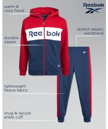 Reebok Boys Active Fleece Sweatsuit Set - Red, Size 4-12 - Buy Online on GoSupps.com