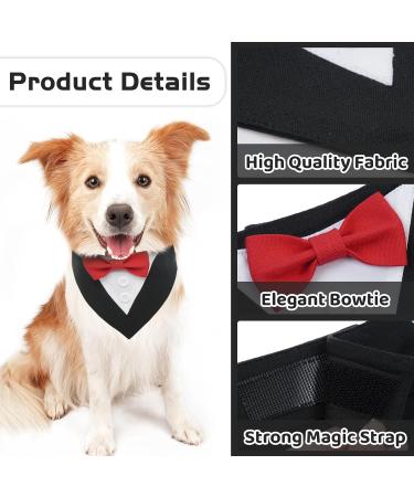 Maustlie Dogs Smoking Bandana - Adjustable Formal Pet Suit for Wedding Birthday Halloween & Christmas (M Red-Black) - Buy Online on GoSupps.com