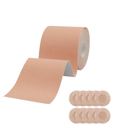 Boobtape Breast Sling for A-E Cups Breathable Breast Support Tape Waterproof and Sweatproof Athletic Tape Body Tape Medical Material Body Tape for Breast Push Up Skin-Friendly (3 x197 in)