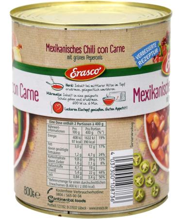  n.v. Erasco Mexican Chilli con Carne with Green Chili 800 g - Buy Online on GoSupps.com