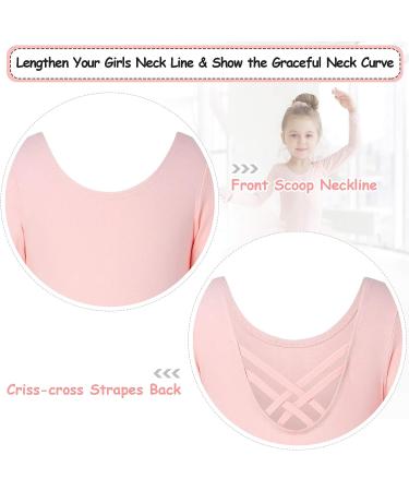Girls Long Sleeve Dance Leotard Tutu Dress - Pink - Size 8-9 Years - Buy Online on GoSupps.com
