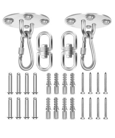 Realbrite punching bag bracket stainless steel ceiling hooks for boxing bags up to 450kg wearing power bomb -resistant punching bag wall bracket ideal ceiling holder for the punching bag suspension (2 pieces) 2 pieces 180 ceiling attachment