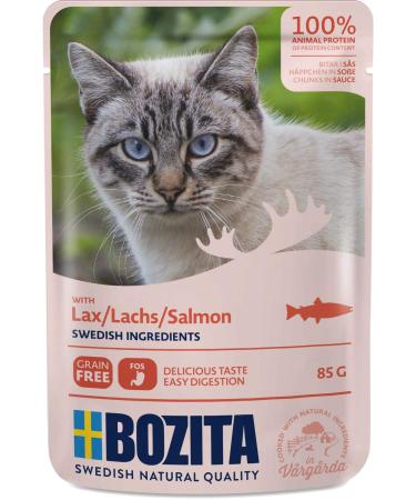 Bozita Pouch Häppchen in Soße mit Lachs 85g (Menge: 12 Je Bestelleinheit)