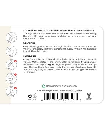 Deep Steep Premium Hair Care Conditioner - Coconut Oil High Shine 17oz | International Shipping Available - Buy Online on GoSupps.com