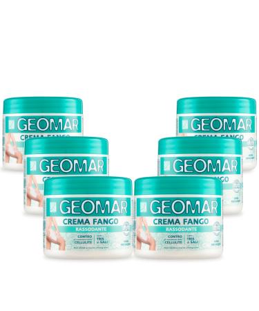 Geomar GEOMAR | Firming Mud Cream against Cellulite 95% Natural Origin with Three Salts (Sea Salt Epsom Salt and Dead Sea Salt) No Rinse Made in Italy 6 x 450ml