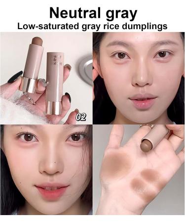 Huxibai Contouring Stick Concealer Foundation Stick with Beauty Ball Effect Moisturizing Bronzer for Natural Shine on Occasions Wedding Events Home Bride Daily Use Neutral Gray - Buy Online on GoSupps.com