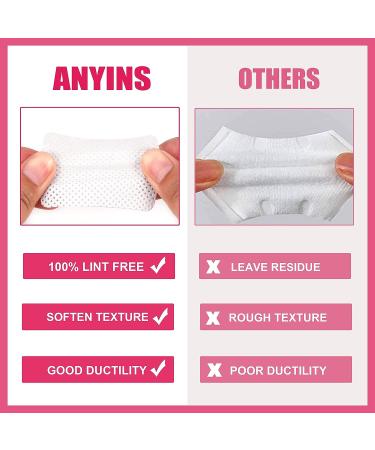 ANYINS 720 PCS Lint Free Nail Wipes - Super Absorbent for Nail Polish Removal and Eyelash Extensions - Non-Woven Fabric - White - Buy Online on GoSupps.com